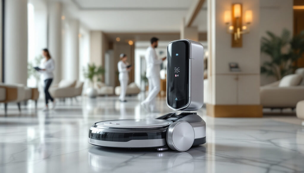 découvrez l'aspirateur robotisé innovant de lg electronics, conçu spécifiquement pour le nettoyage des hôtels. en collaboration avec marriott, lg lance un projet pilote révolutionnant l'entretien hôtelier, alliant efficacité et technologie de pointe pour une propreté impeccable.