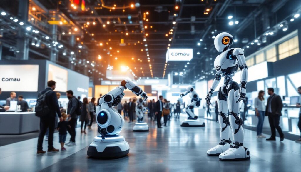 découvrez les dernières innovations de comau lors de l'automatica, avec des robots mobiles, des cobots et des exosquelettes conçus pour transformer l'industrie et optimiser la productivité. ne manquez pas cette occasion d'explorer les technologies du futur.