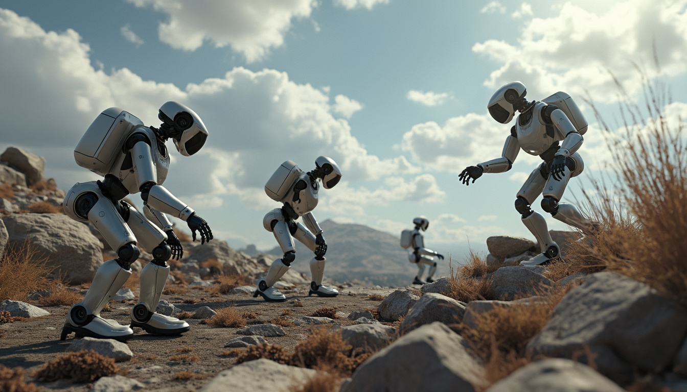 découvrez comment des robots humanoïdes simulés développent des capacités d'apprentissage autonome pour évoluer efficacement sur des terrains accidentés. une avancée majeure en robotique et intelligence artificielle !