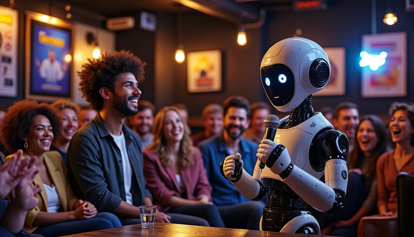 découvrez notre expérience surprenante : des robots testent leur sens de l’humour devant un public et réussissent à déclencher des rires authentiques ! plongez dans ce récit incroyable où l’intelligence artificielle montre son talent comique.