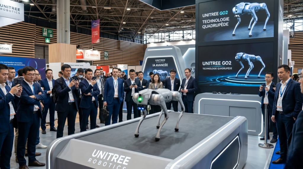 Profitez des performances de Unitree GO2 pendant une animation événementielle.