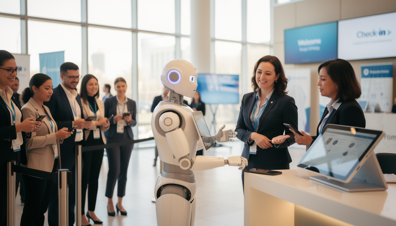 découvrez comment automatiser l'émargement et l'orientation des visiteurs grâce aux robots humanoïdes souriants, pour une expérience d'accueil innovante et conviviale.