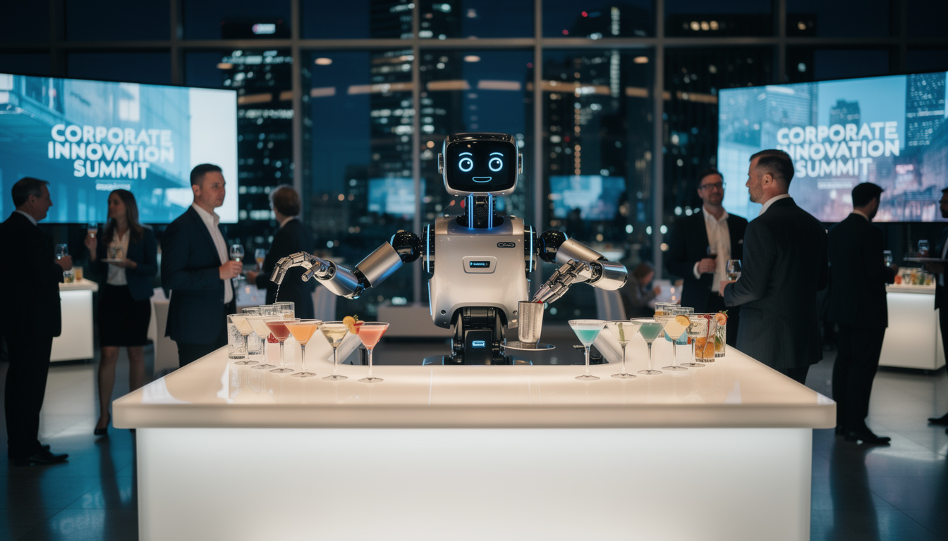 découvrez les robots serveurs et barmans automatisés, l'animation cocktail futuriste qui révolutionne vos événements et fait le buzz sur les réseaux sociaux.