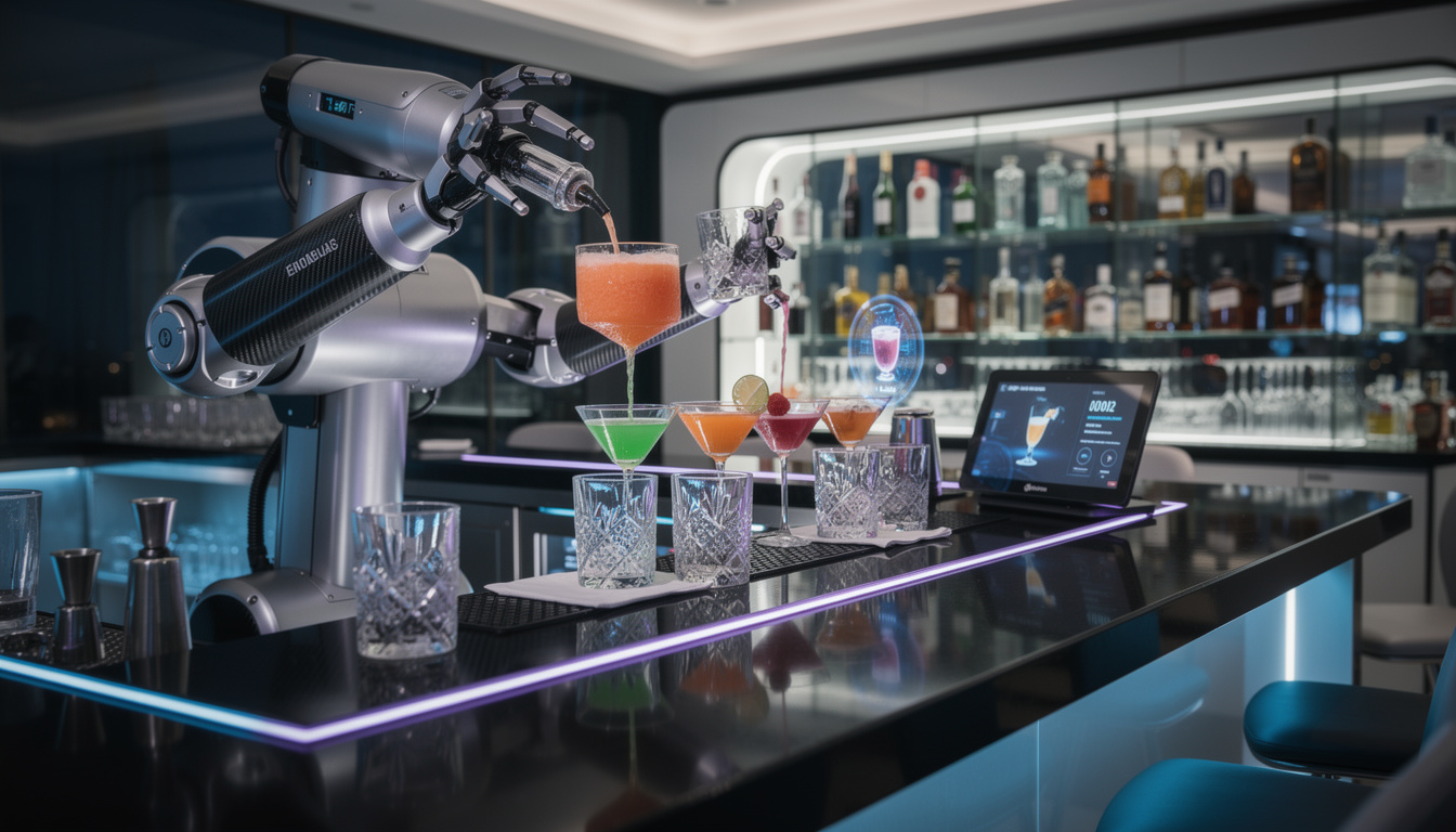 découvrez les robots serveurs et barmans automatisés, l'animation cocktail futuriste qui révolutionne vos événements et fait sensation sur les réseaux sociaux.