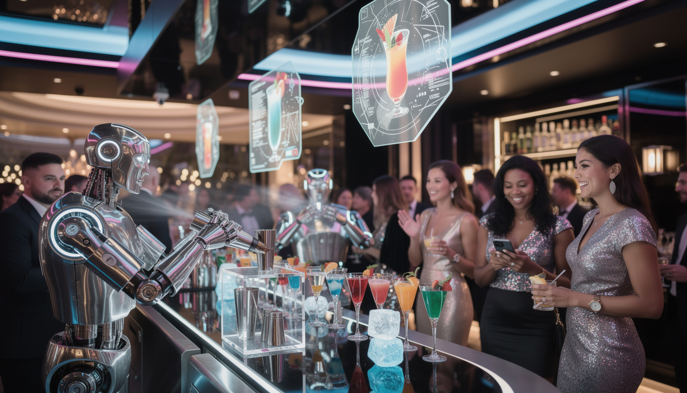 Robots serveurs et barmans automatisés : L’animation cocktail futuriste qui fait le buzz sur les réseaux