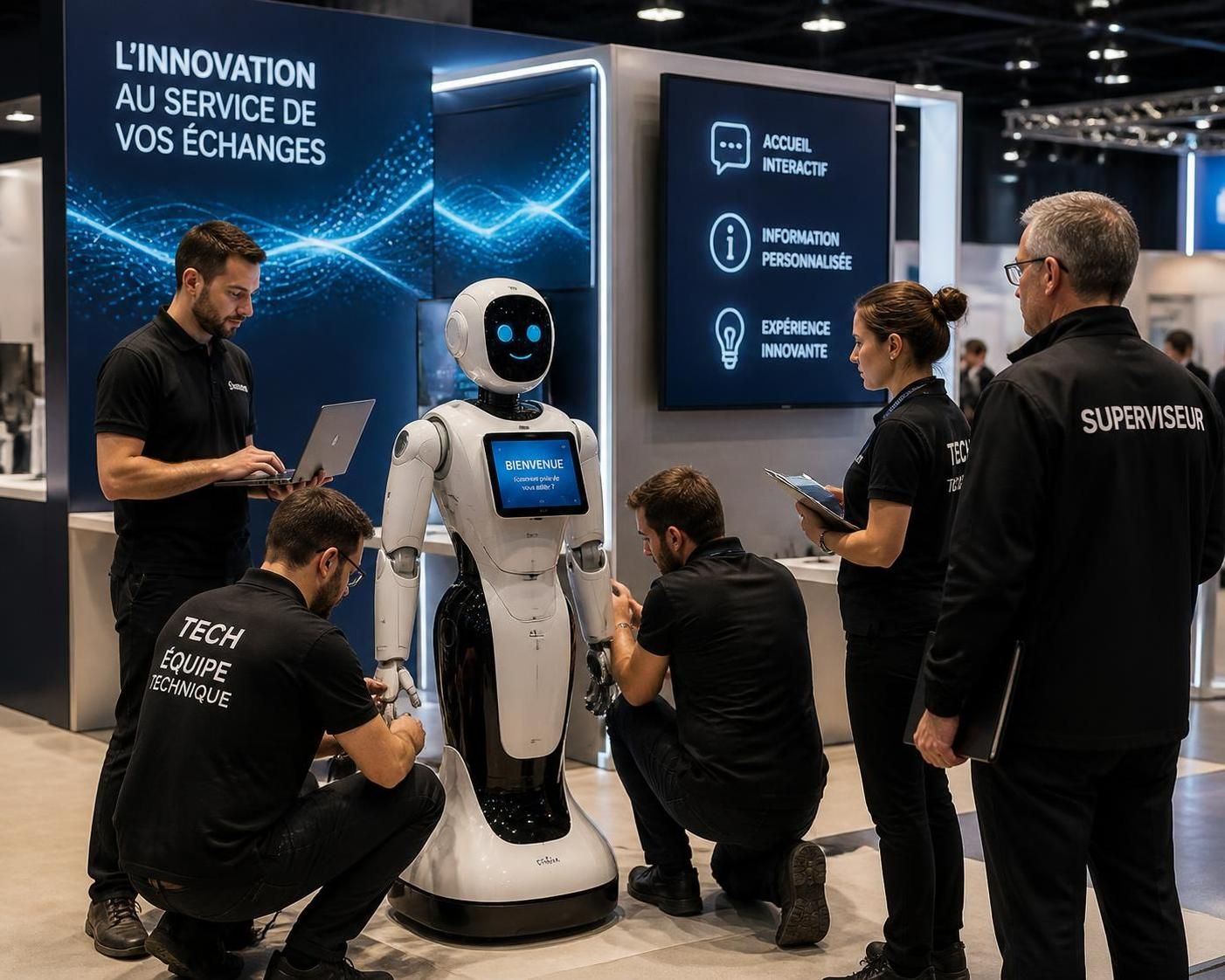 découvrez comment l'intégration de la robotique améliore l'impact visuel et contribue au succès des stands lors des salons d'innovation.